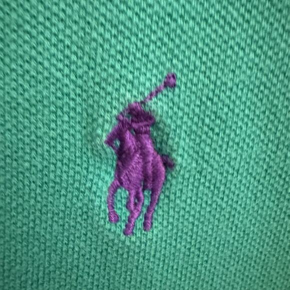 Polo Ralph Lauren Mens 3XB Big Green Purple Pony Golf Shirt Cotton Preppy Read - Picture 5 of 12